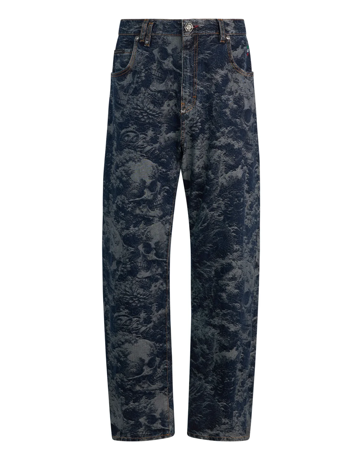 Beach Boy Fit Jeans All-Over Skulls Skull, цвет: Синий