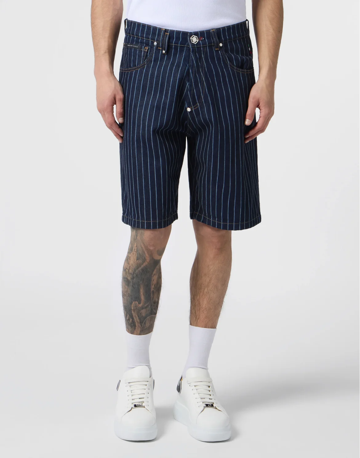Denim Shorts Pinstripe, цвет: Синий