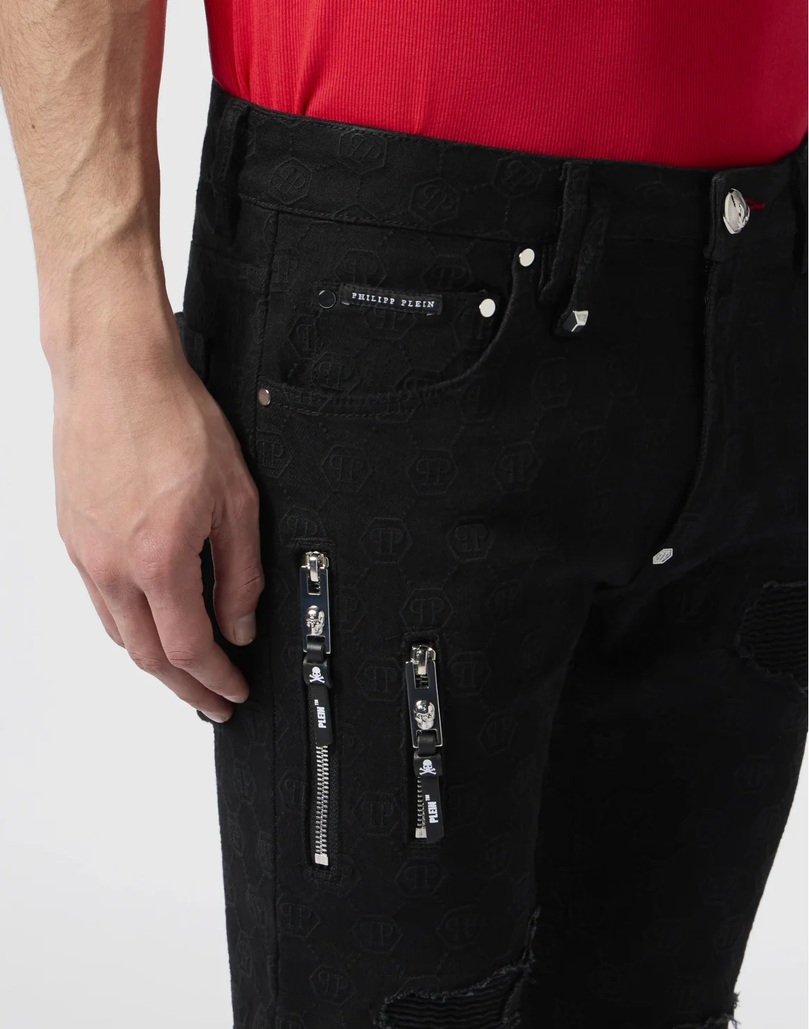 Rockstar Fit Jeans Embroidery Monogram, цвет: Черный