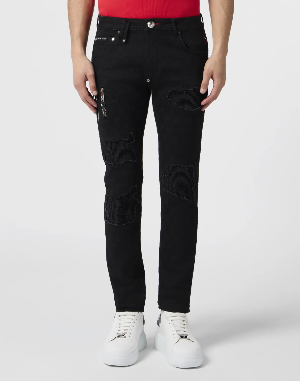 Rockstar Fit Jeans Embroidery Monogram, цвет: Черный