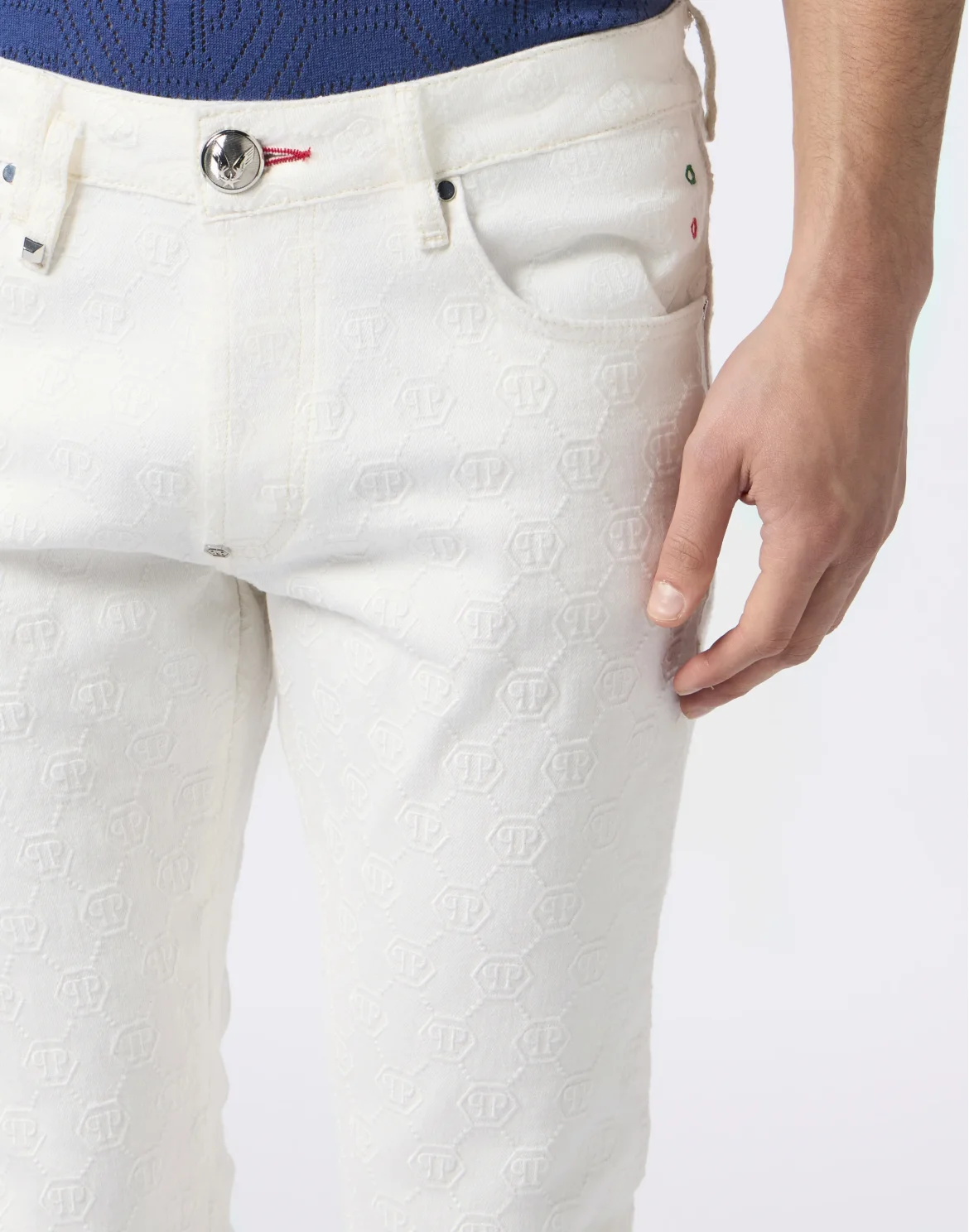 Super Straight Cut Jeans Embroidery Monogram, цвет: Бежевый