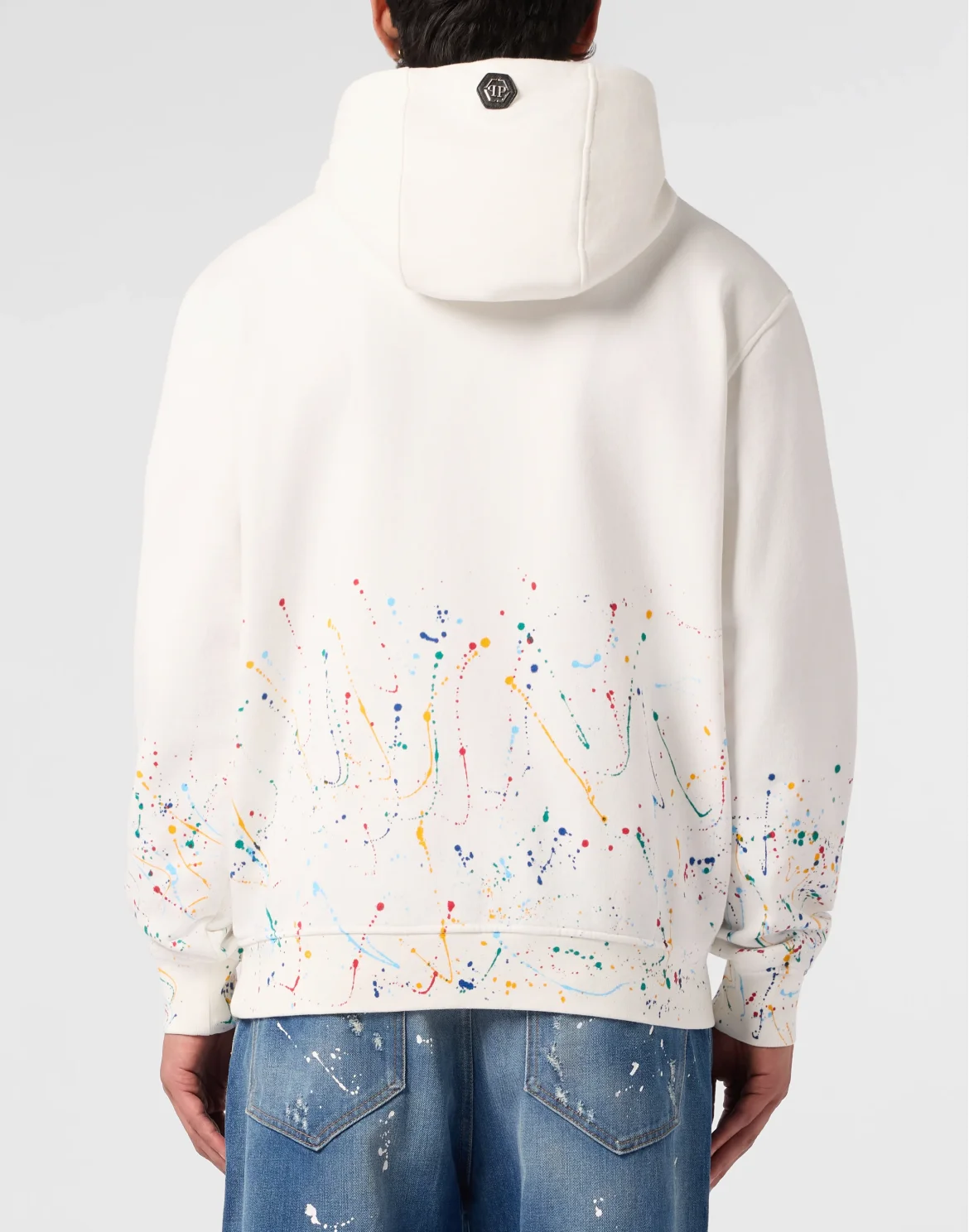 Fleece Hoodie Paint Painted, цвет: Бежевый