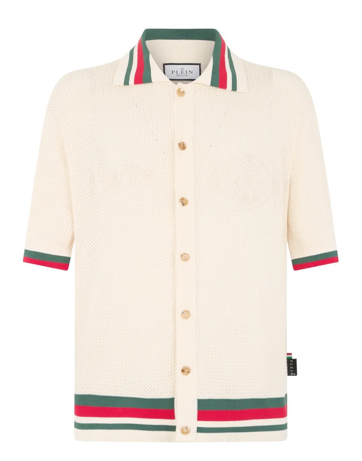 Buttoned-Up Polo Shirt Plein Tennis, цвет: Бежевый