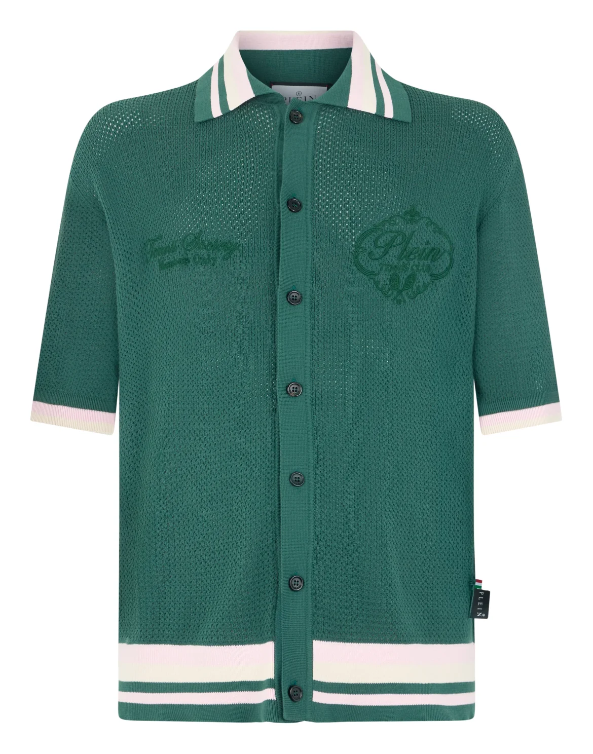 Buttoned-Up Polo Shirt Plein Tennis, цвет: Зеленый