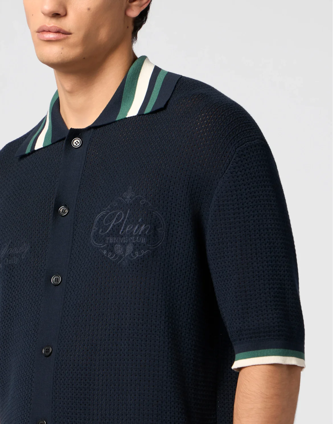 Buttoned-Up Polo Shirt Plein Tennis, цвет: Синий