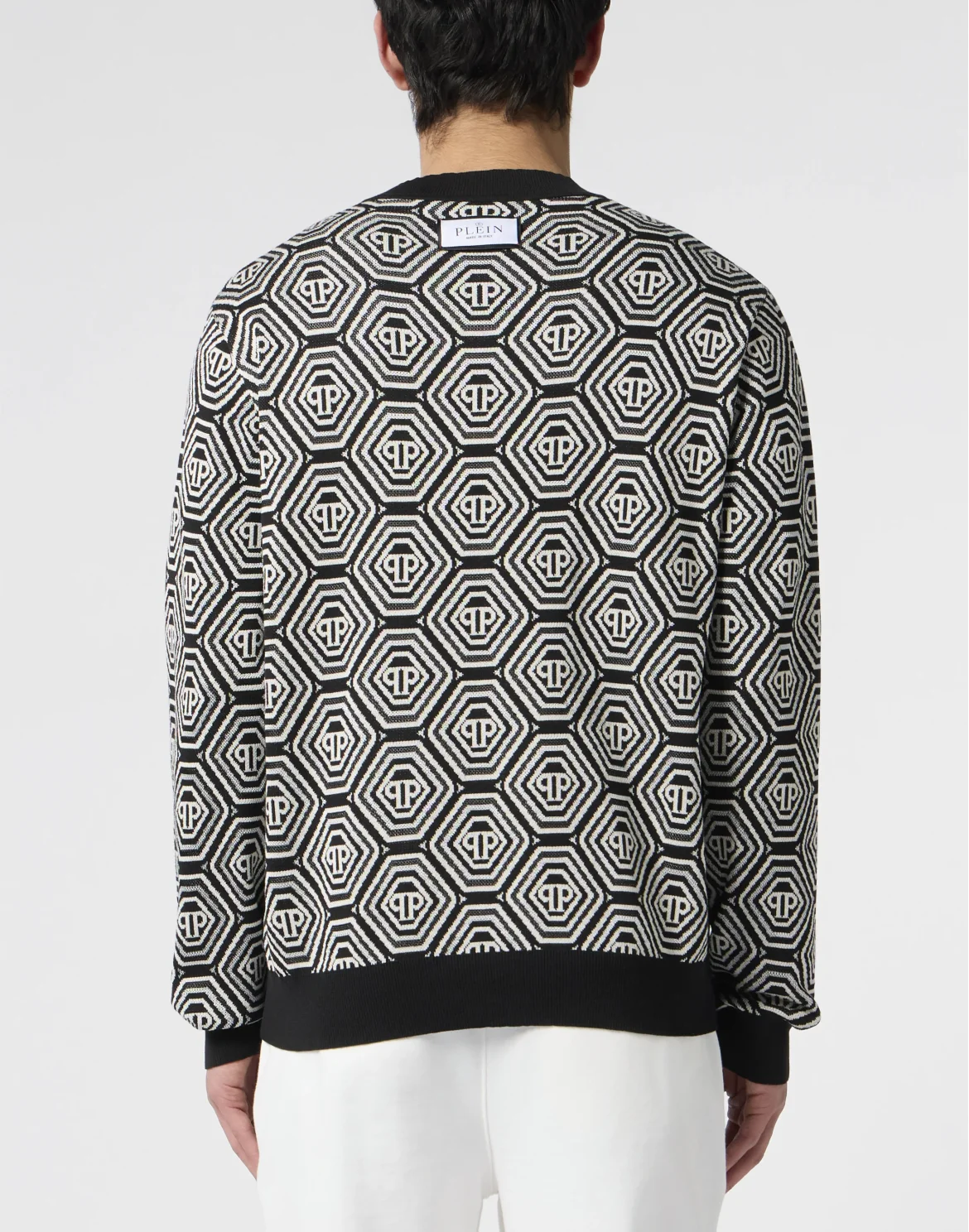 Round Neck Pullover Monogram 70's, цвет: Черный