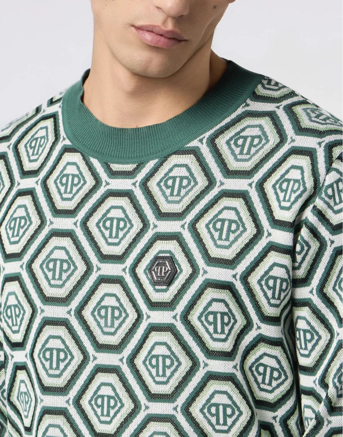 Round Neck Pullover Monogram 70's, цвет: Зеленый