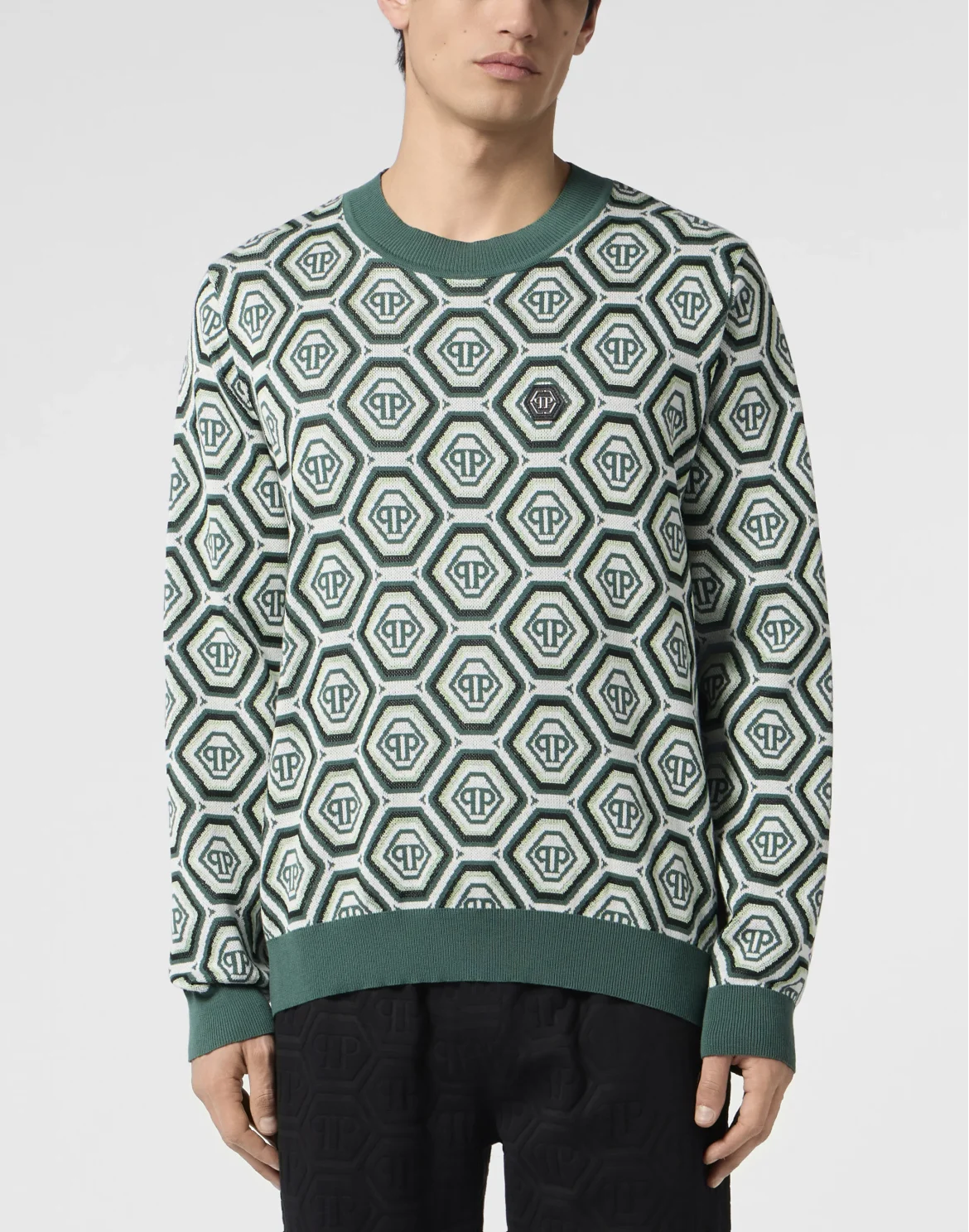 Round Neck Pullover Monogram 70's, цвет: Зеленый