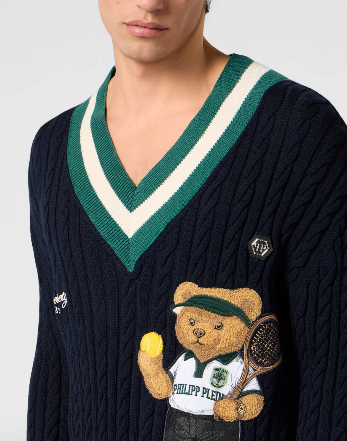 V-Neck Pullover Plein Tennis, цвет: Синий