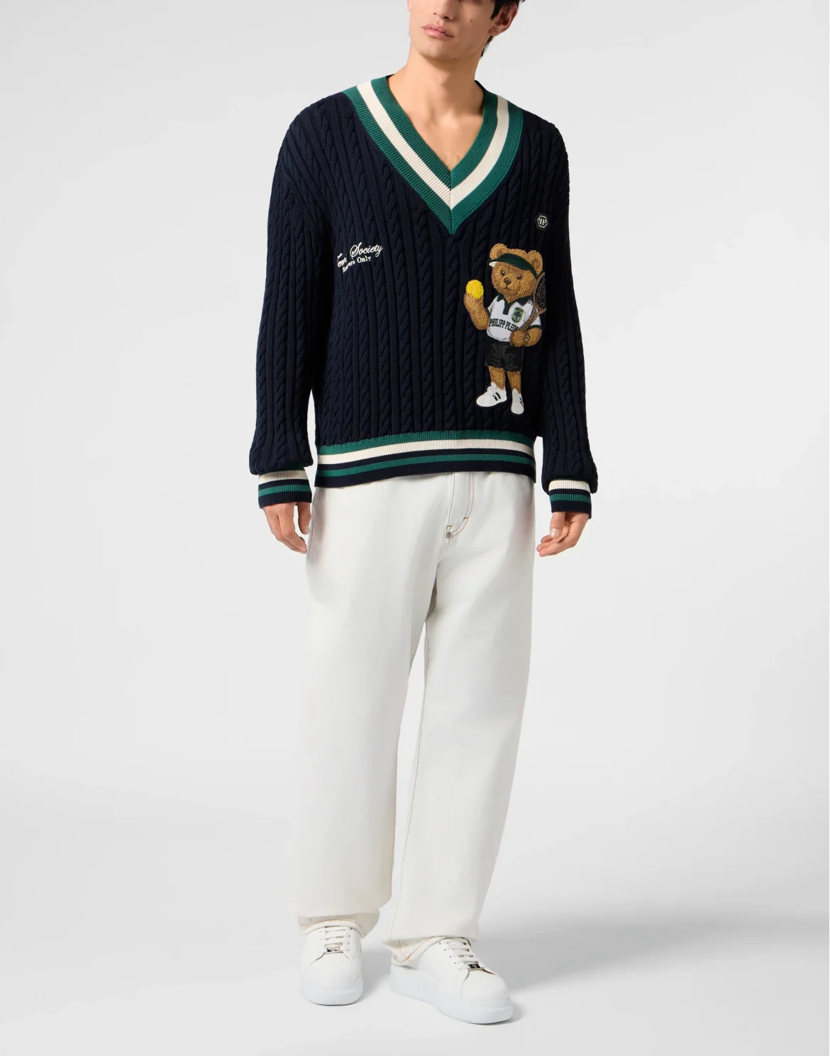 V-Neck Pullover Plein Tennis, цвет: Синий