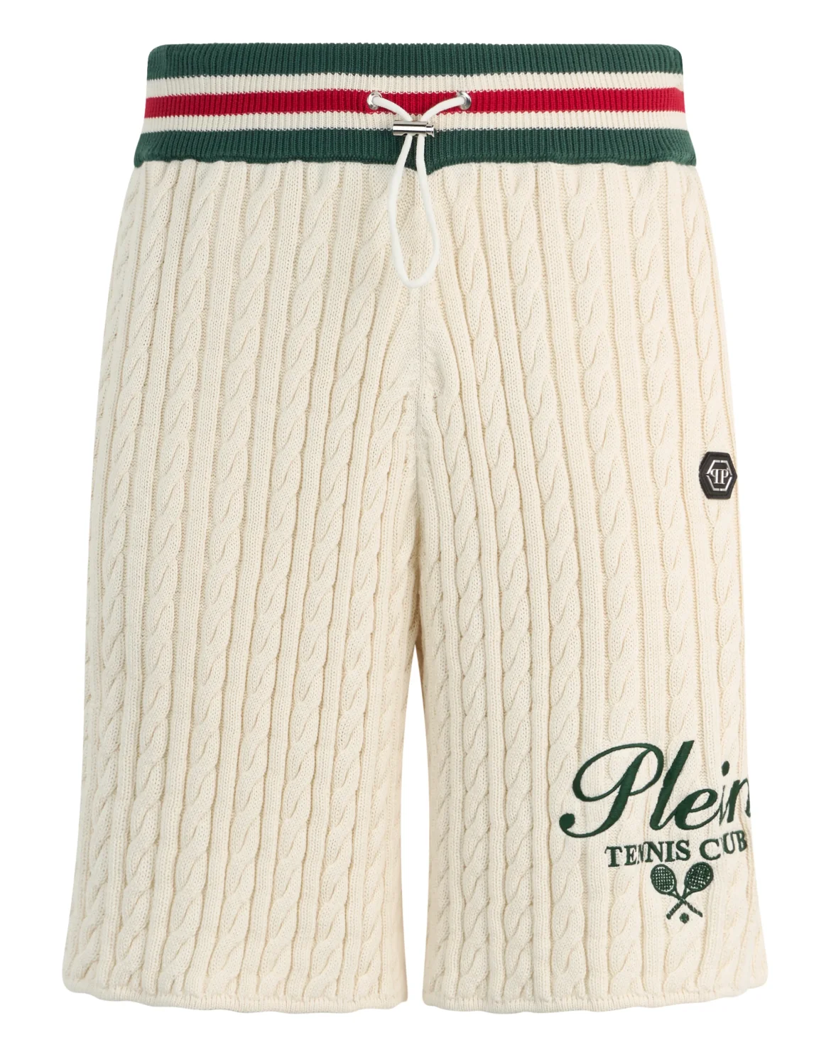 Knitted Drawstring Shorts Plein Tennis, цвет: Бежевый