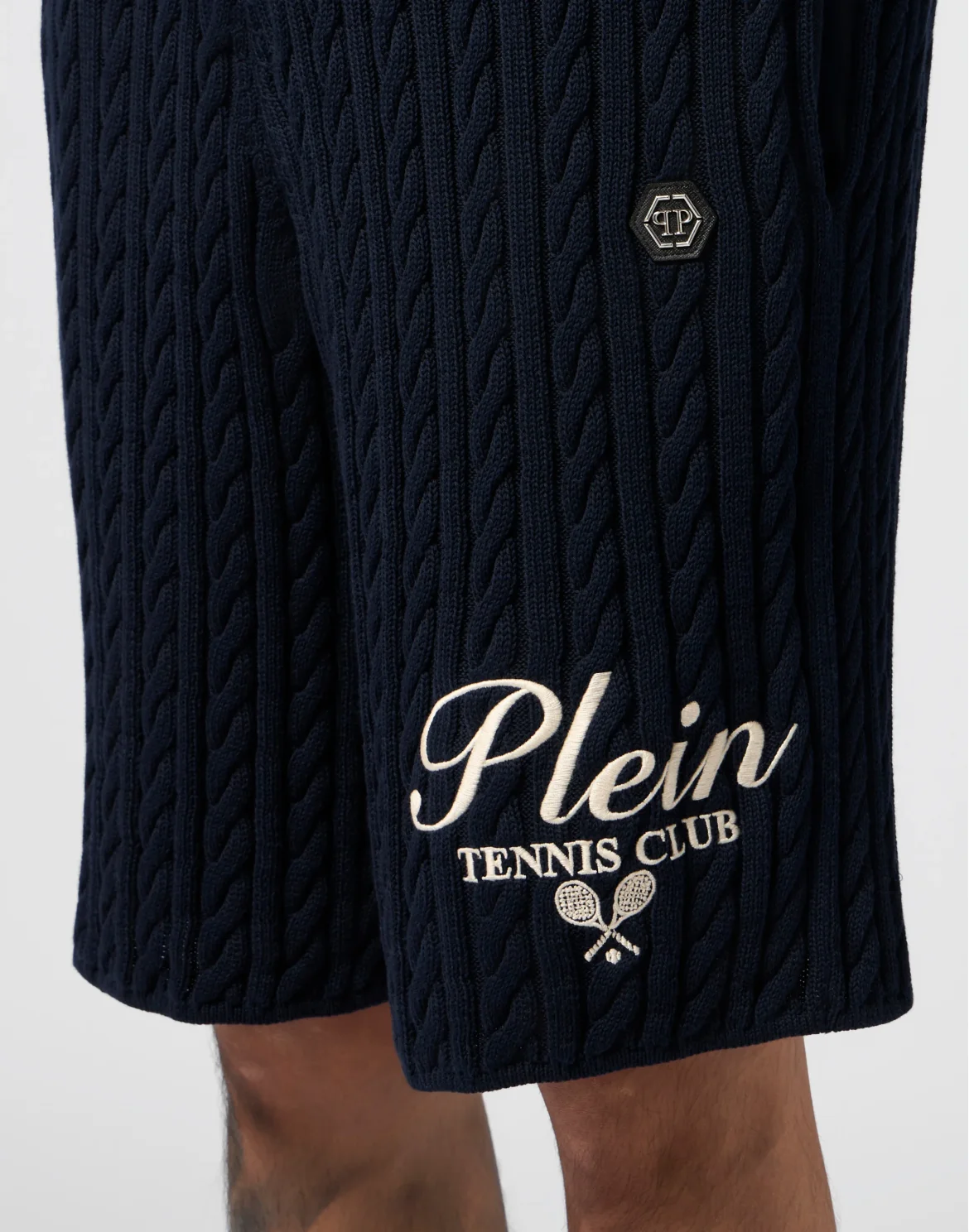Knitted Drawstring Shorts Plein Tennis, цвет: Синий