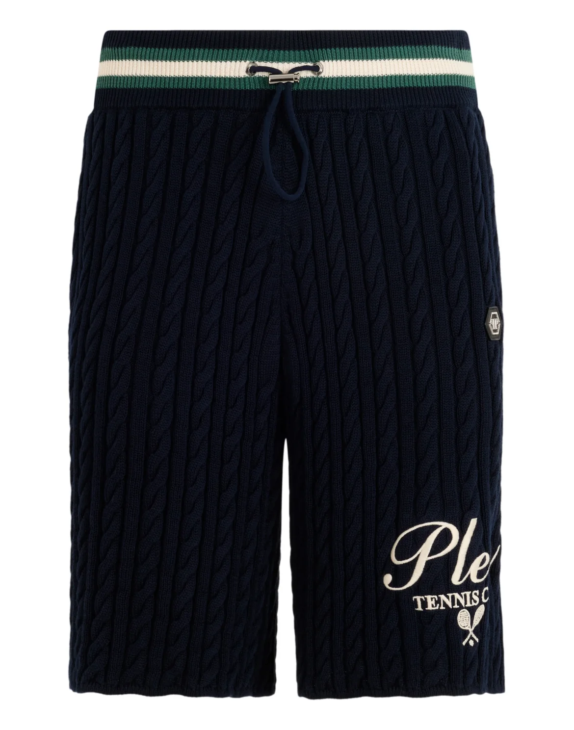 Knitted Drawstring Shorts Plein Tennis, цвет: Синий