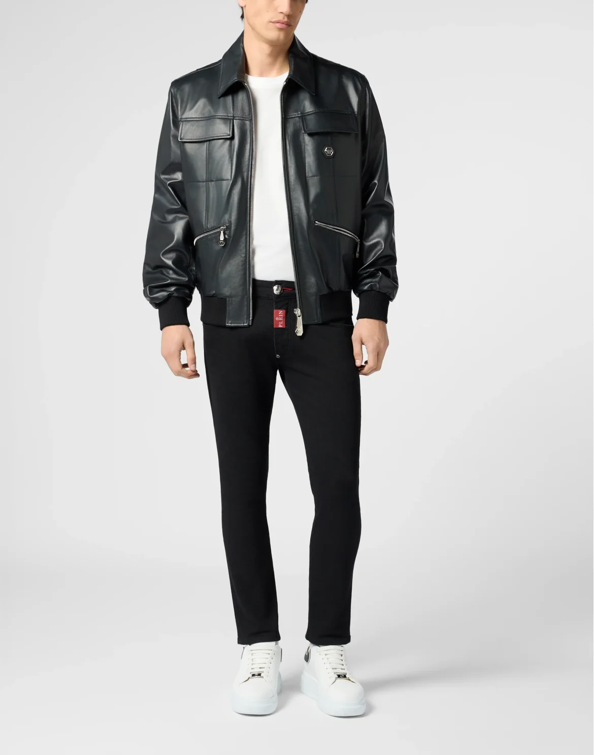 Nappa Leather Bomber Palms, цвет: Черный
