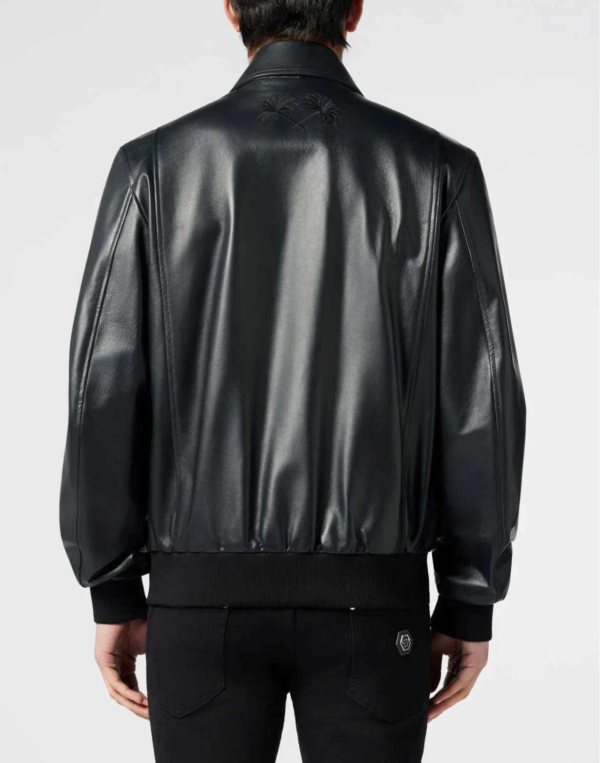 Nappa Leather Bomber Palms, цвет: Черный