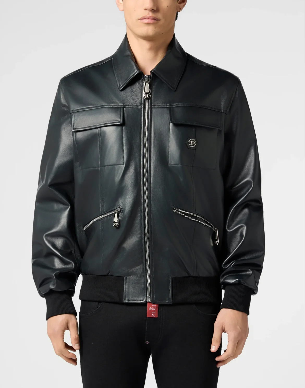 Nappa Leather Bomber Palms, цвет: Черный