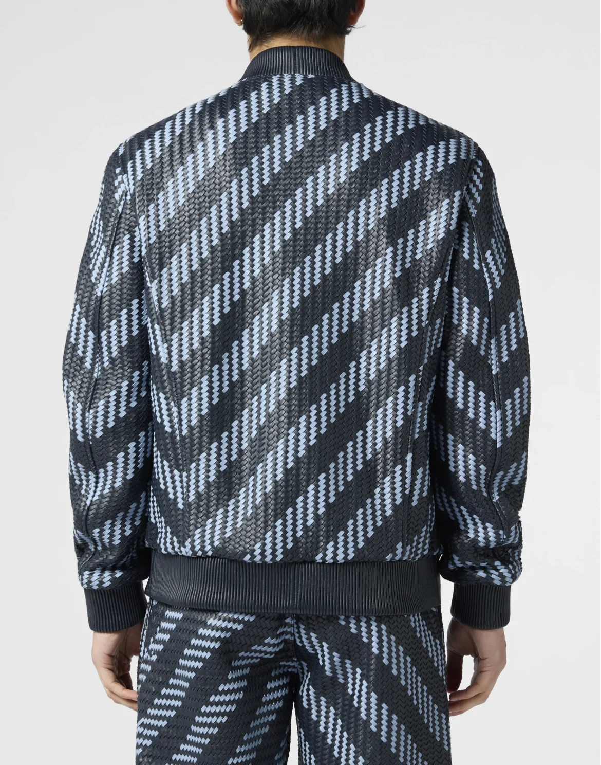 Weaved Leather Bomber Stripes, цвет: Синий