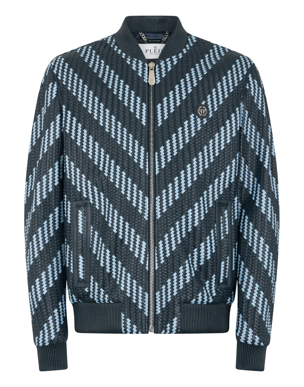 Weaved Leather Bomber Stripes, цвет: Синий