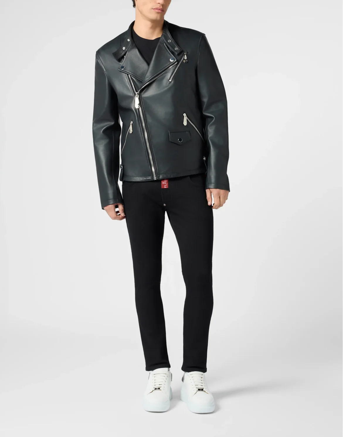 Nappa Leather Moto Jacket, цвет: Черный
