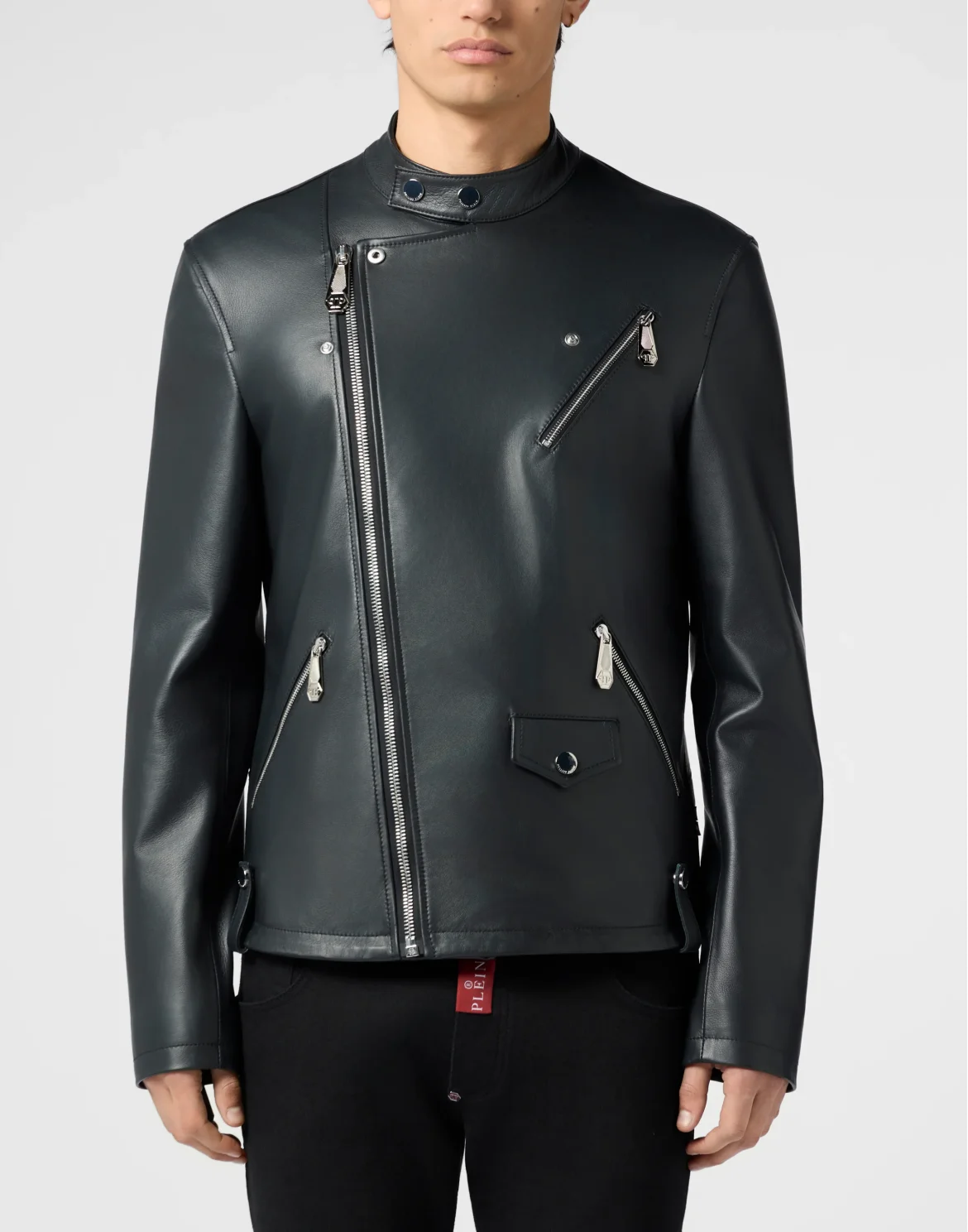 Nappa Leather Moto Jacket, цвет: Черный