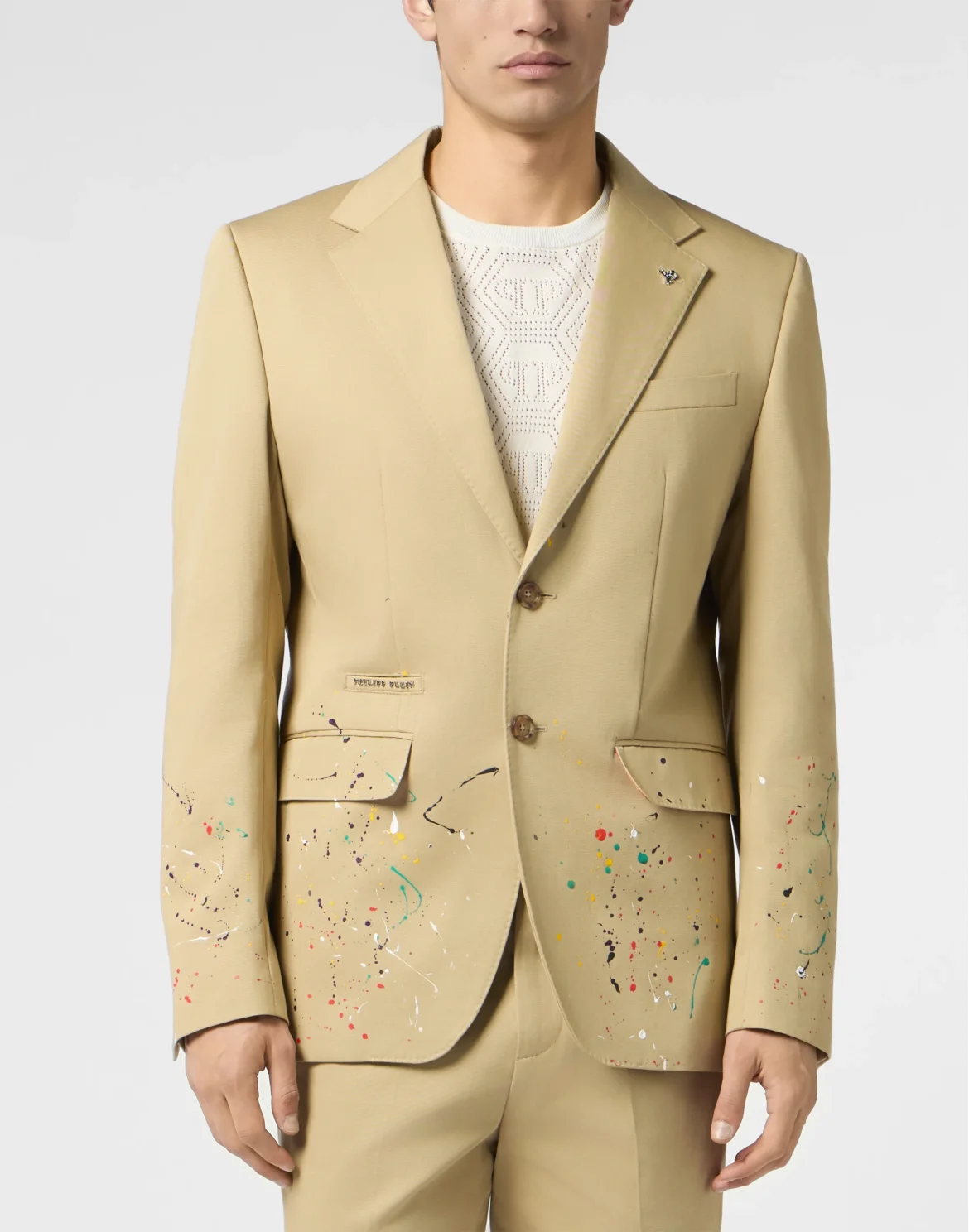 Blazer Gigolo Fit Paint Splash Painted, цвет: Бежевый