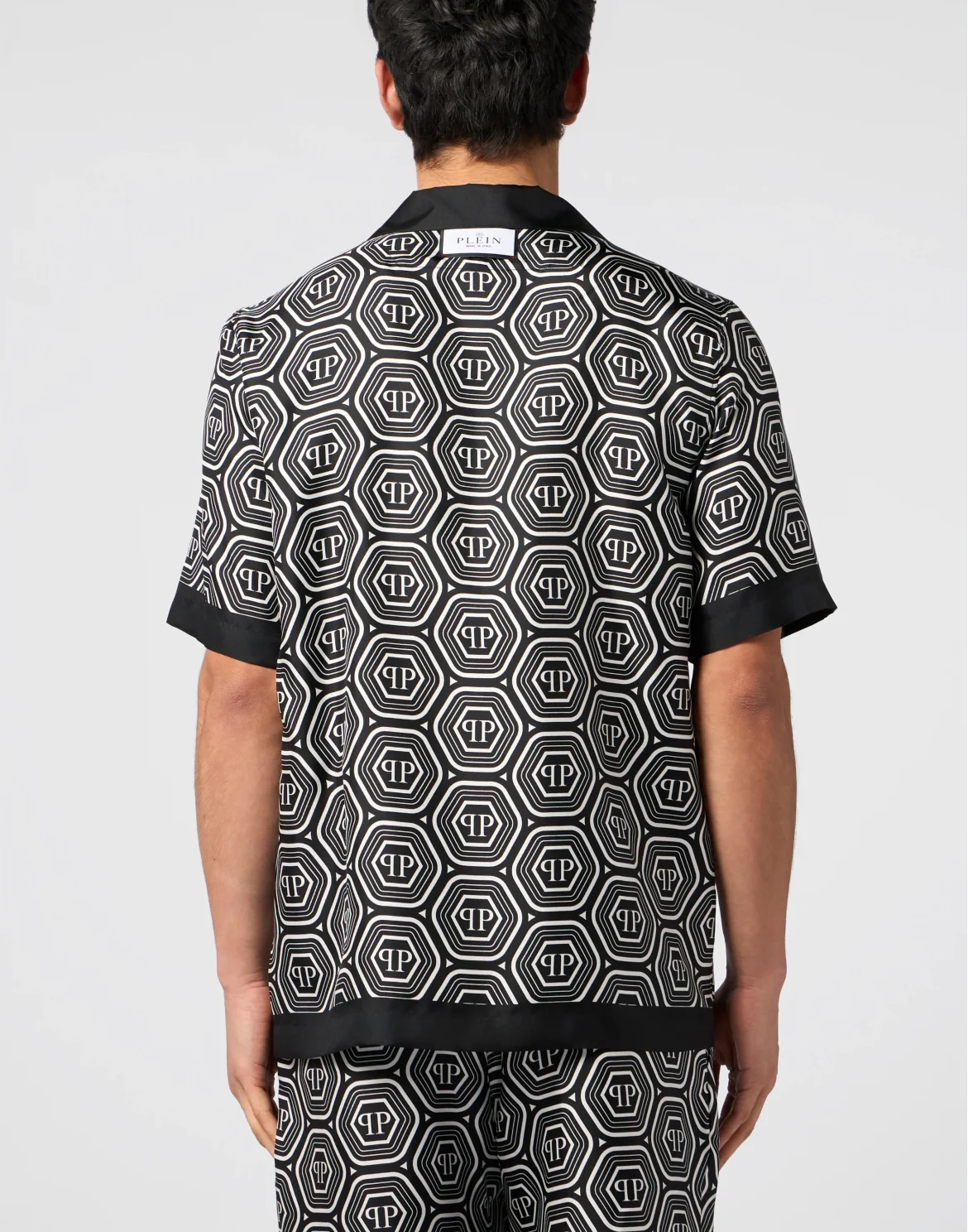 Silk Bowling Shirt Monogram 70's, цвет: Черный
