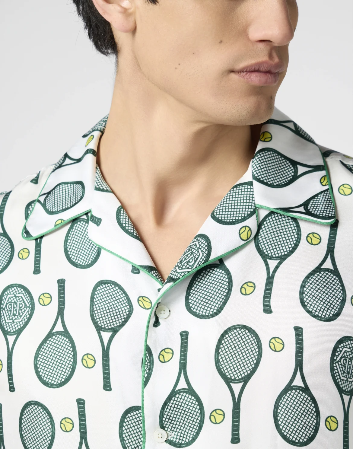 Silk Bowling Shirt Tennis, цвет: Белый