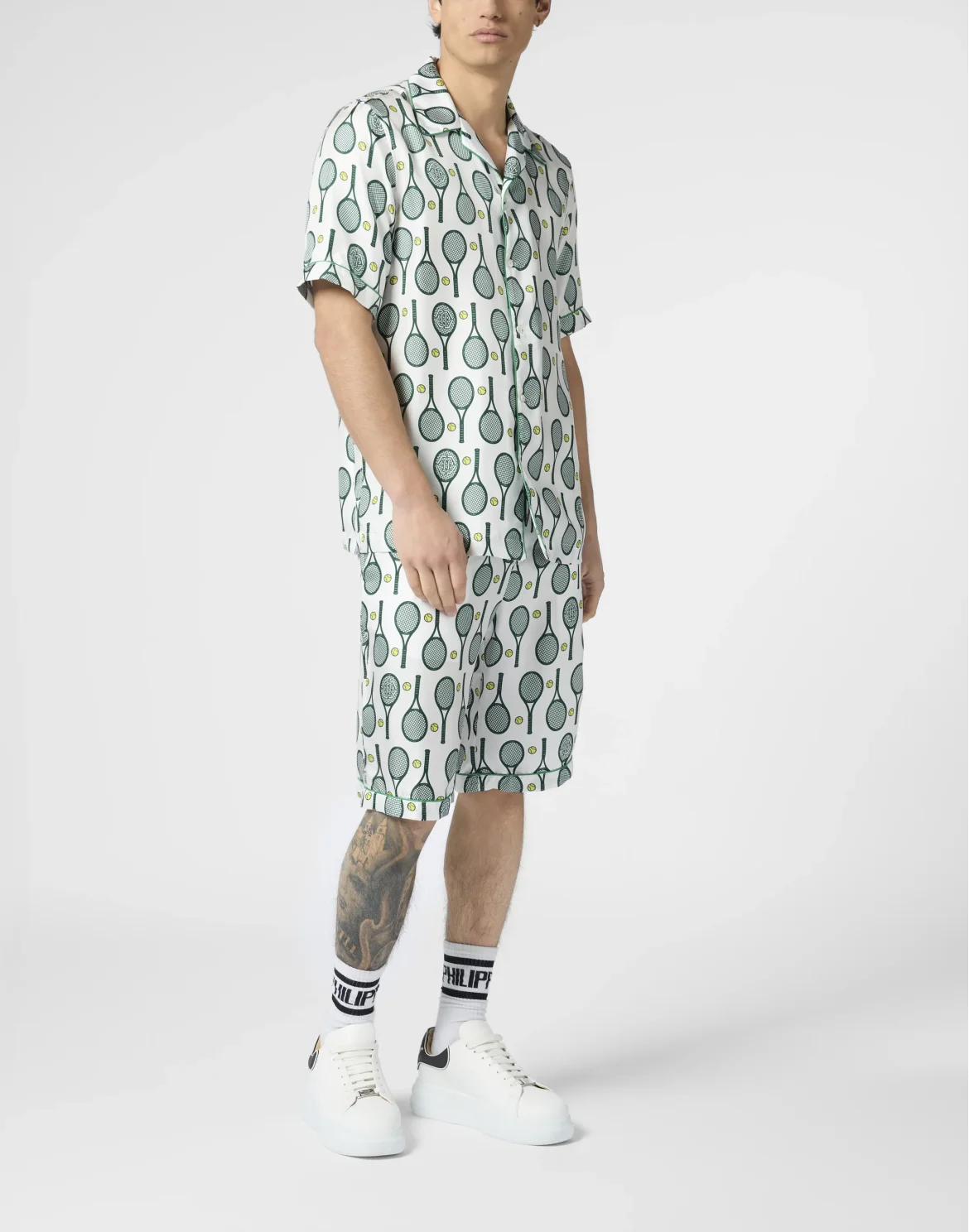 Silk Bowling Shirt Tennis, цвет: Белый