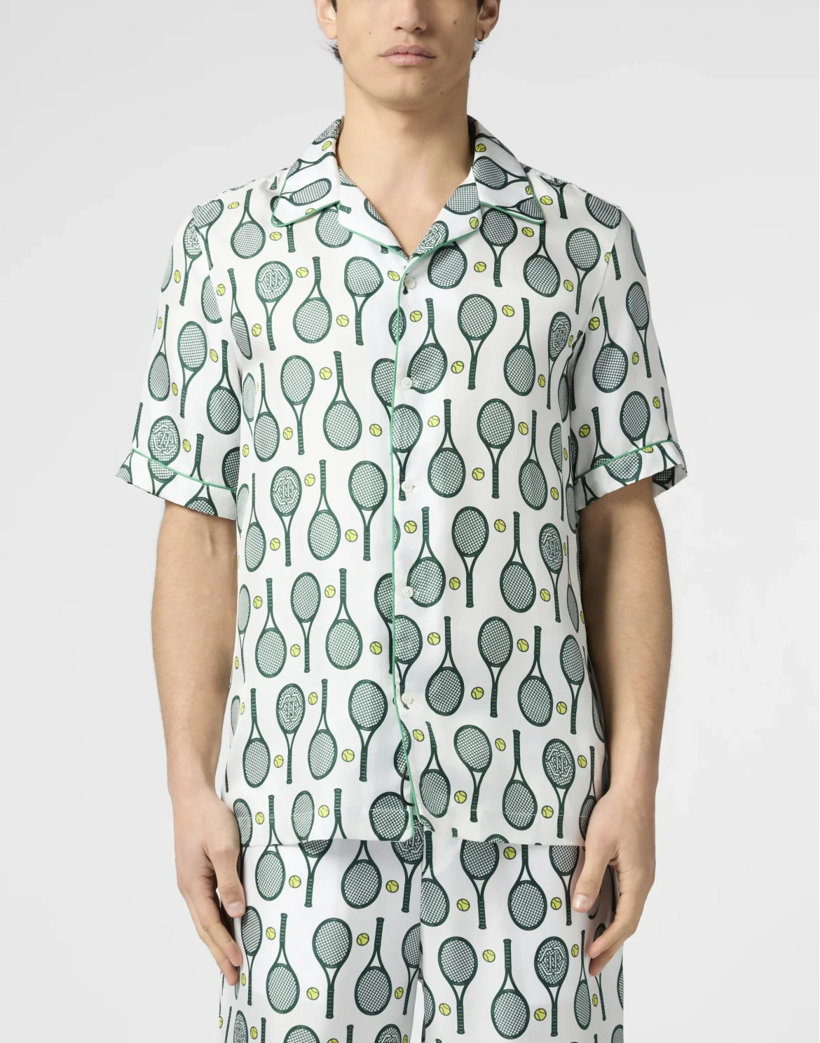Silk Bowling Shirt Tennis, цвет: Белый