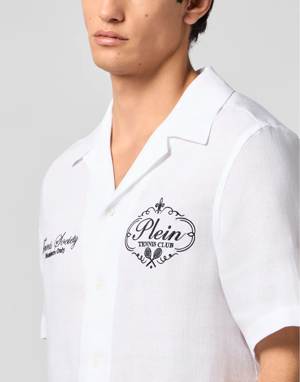 Linen Bowling Shirt Tennis Club, цвет: Белый