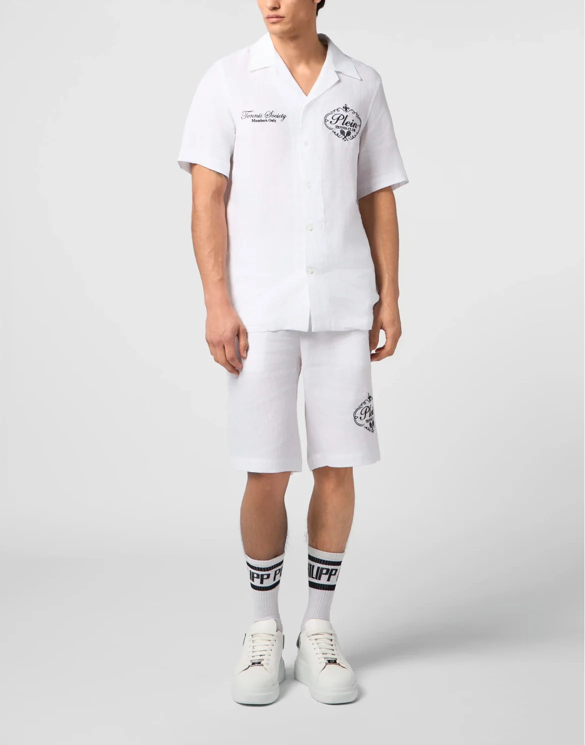 Linen Bowling Shirt Tennis Club, цвет: Белый