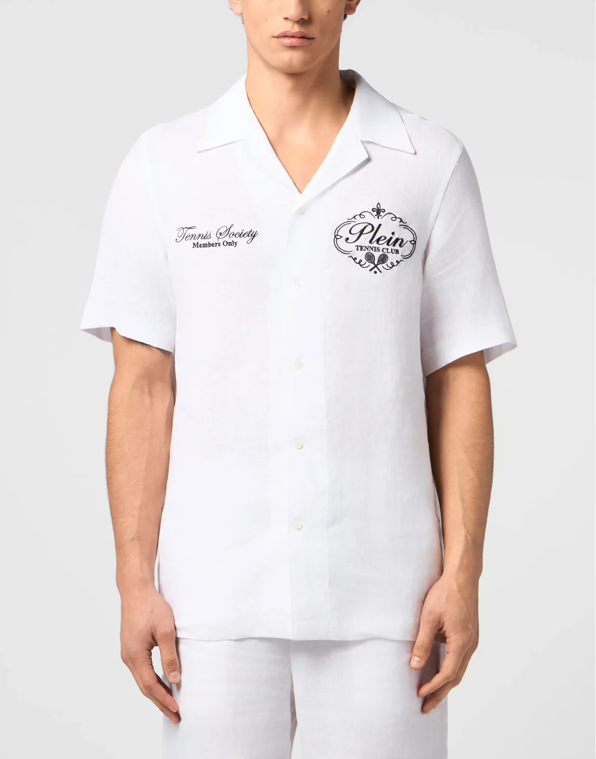 Linen Bowling Shirt Tennis Club, цвет: Белый