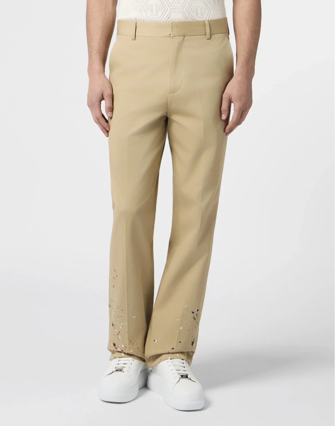 Loose Fit Trousers Painted Painted, цвет: Бежевый