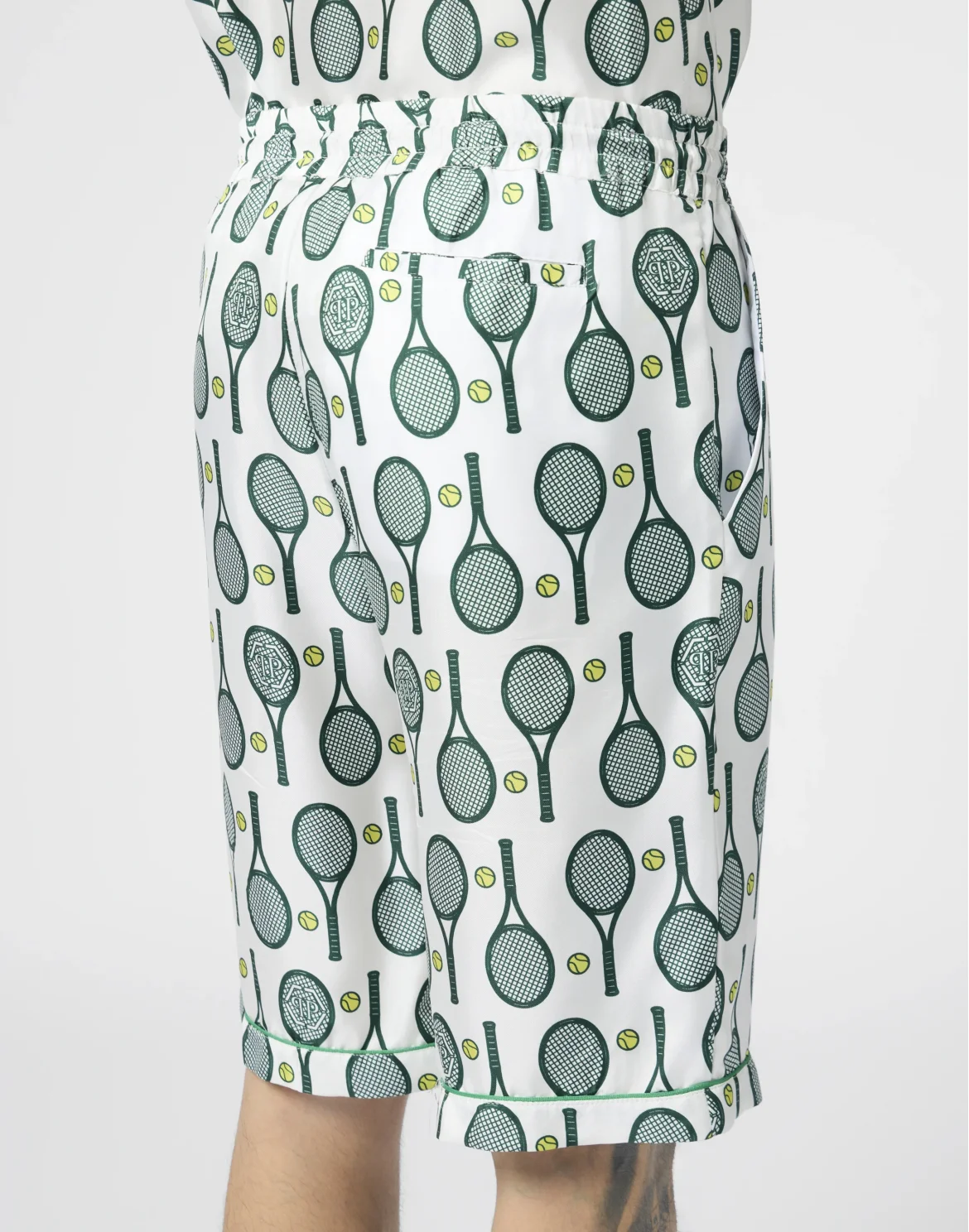 Silk Drawstring Shorts Tennis, цвет: Белый