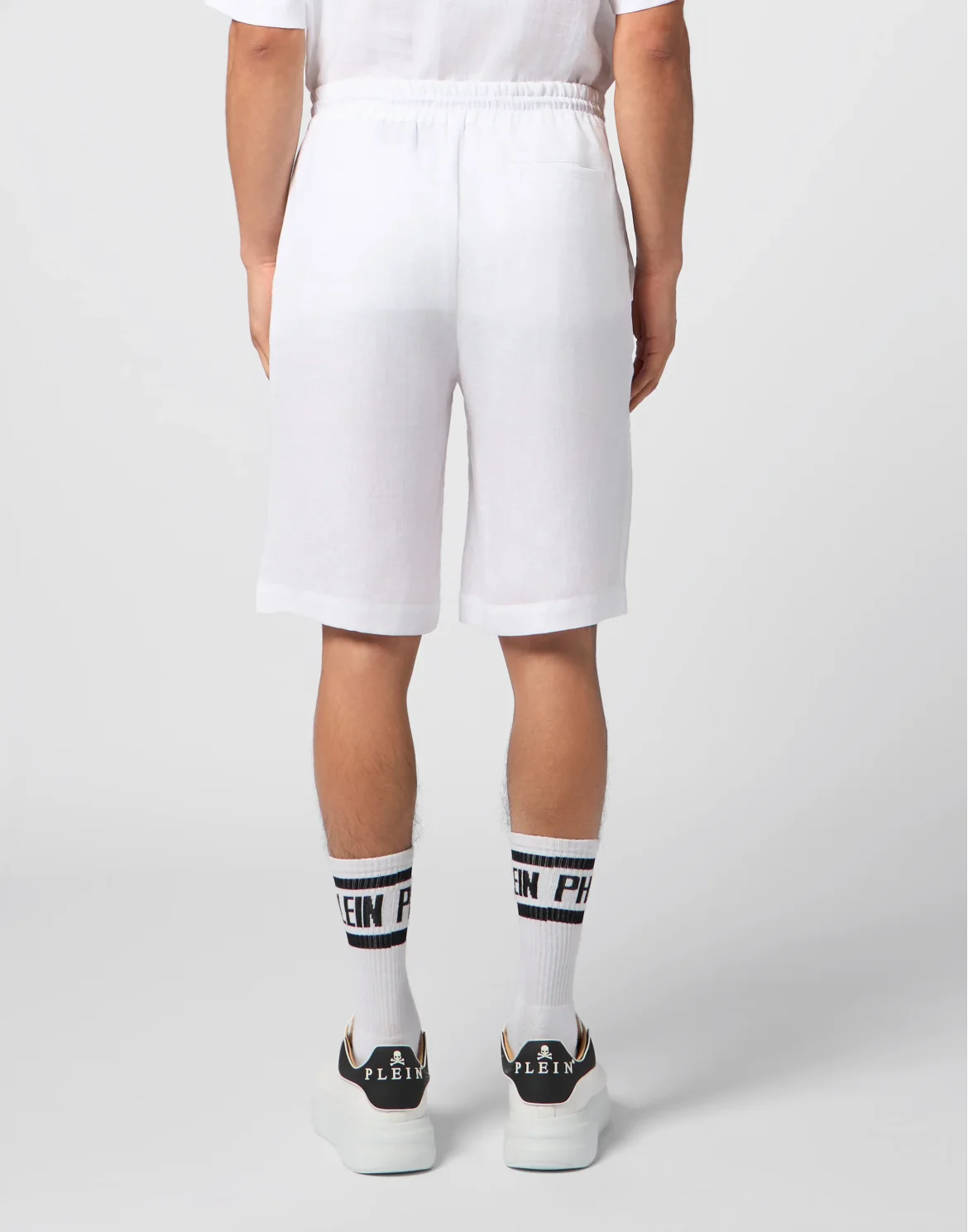 Linen Drawstring Shorts Tennis Club, цвет: Белый