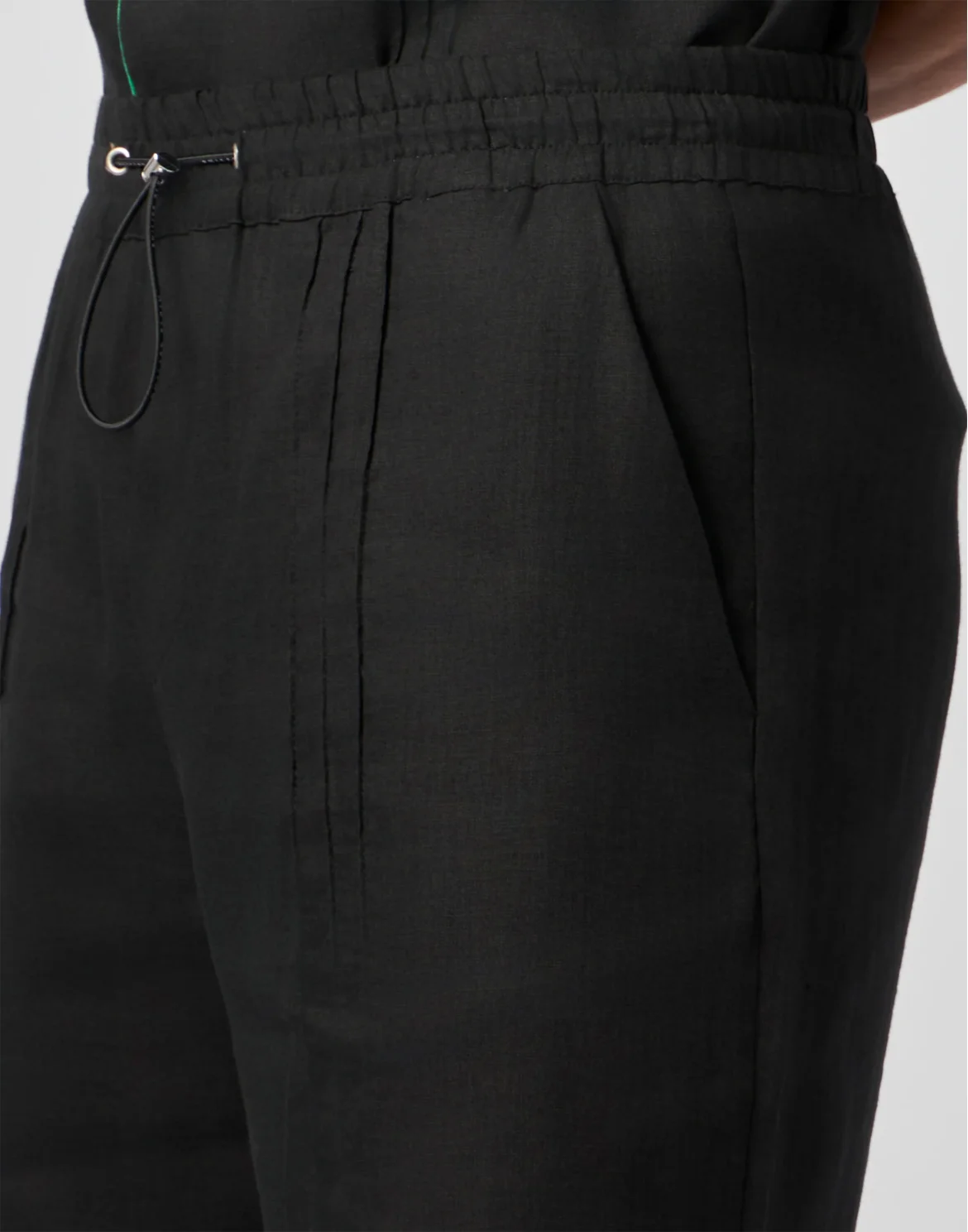 Linen Drawstring Shorts Plein Tennis, цвет: Черный