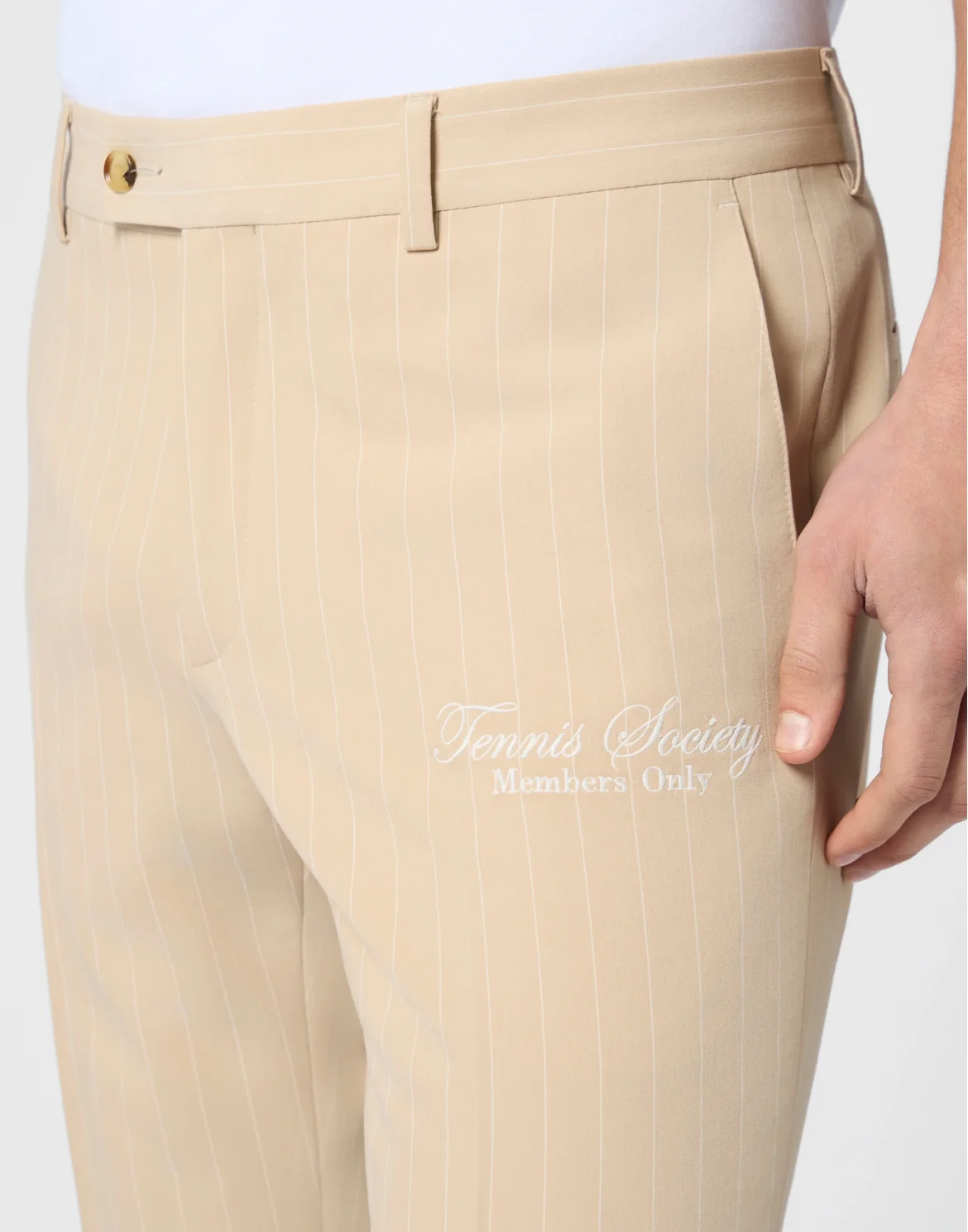 Joy Fit Trousers Pinstripe Tennis, цвет: Бежевый