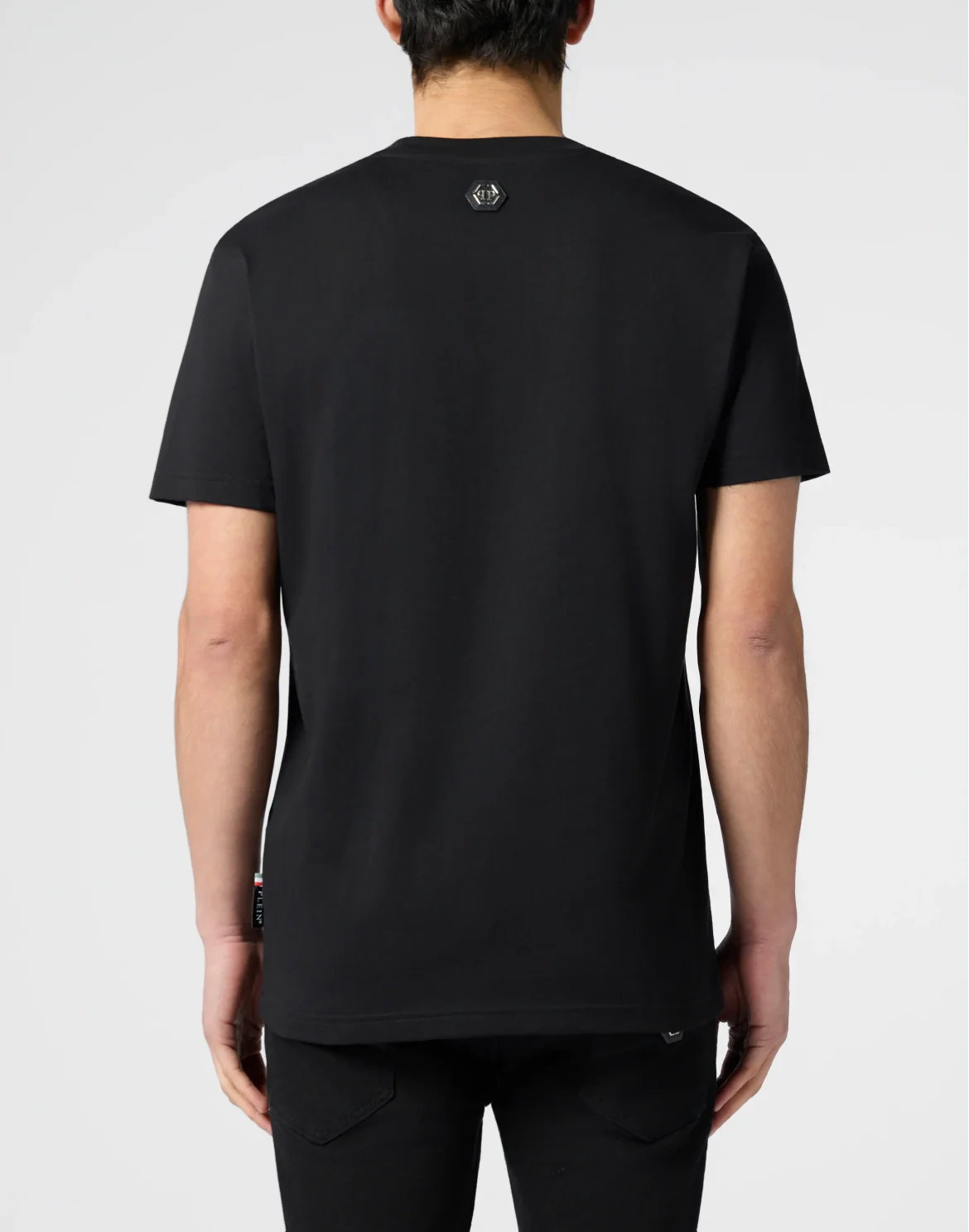 Round Neck T-Shirt Glitter Skull, цвет: Черный