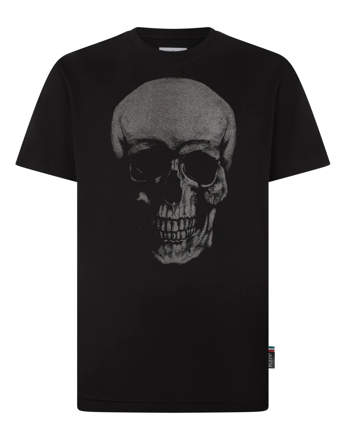 Round Neck T-Shirt Glitter Skull, цвет: Черный