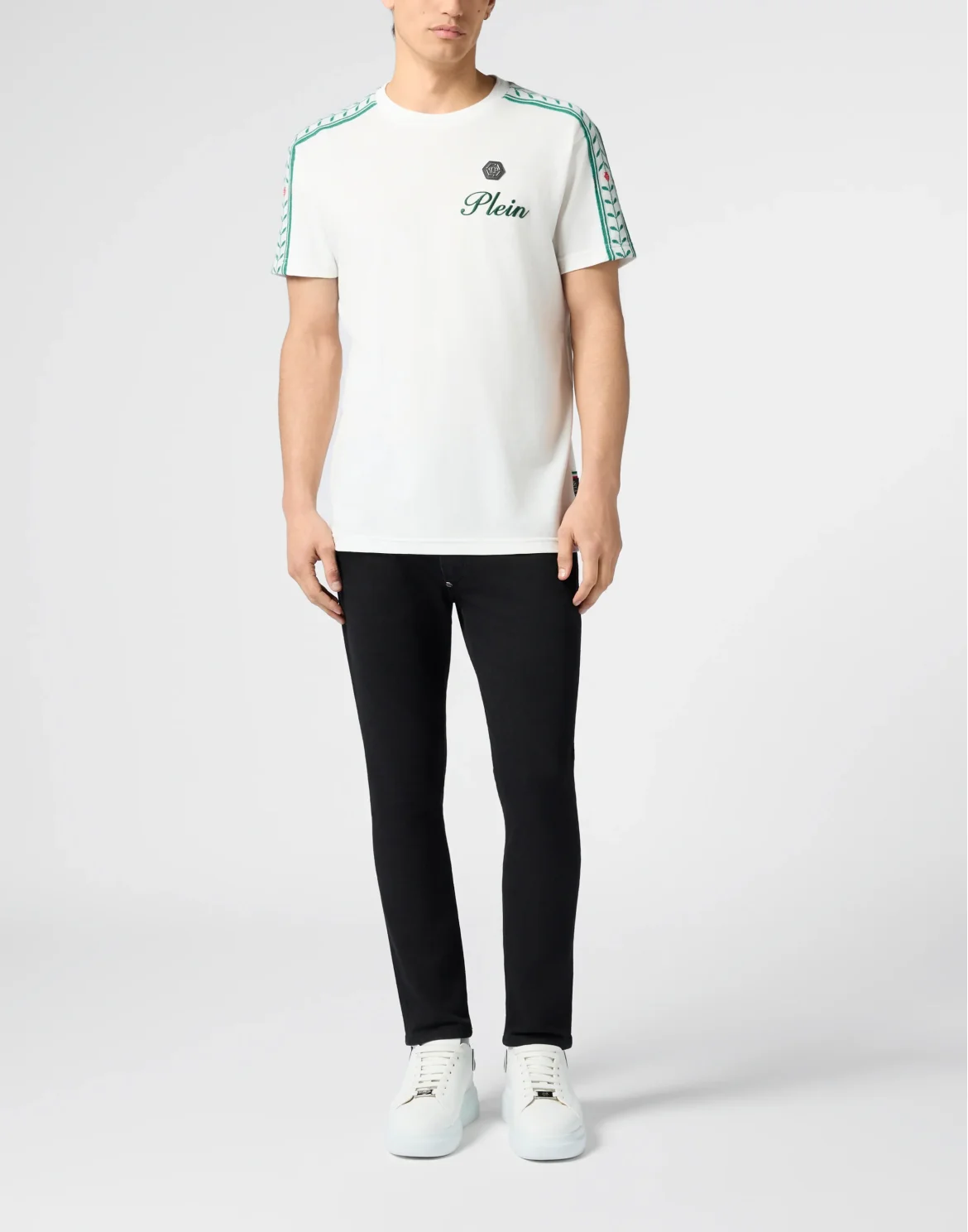 Piquet Round Neck T-Shirt Plein Tennis, цвет: Бежевый