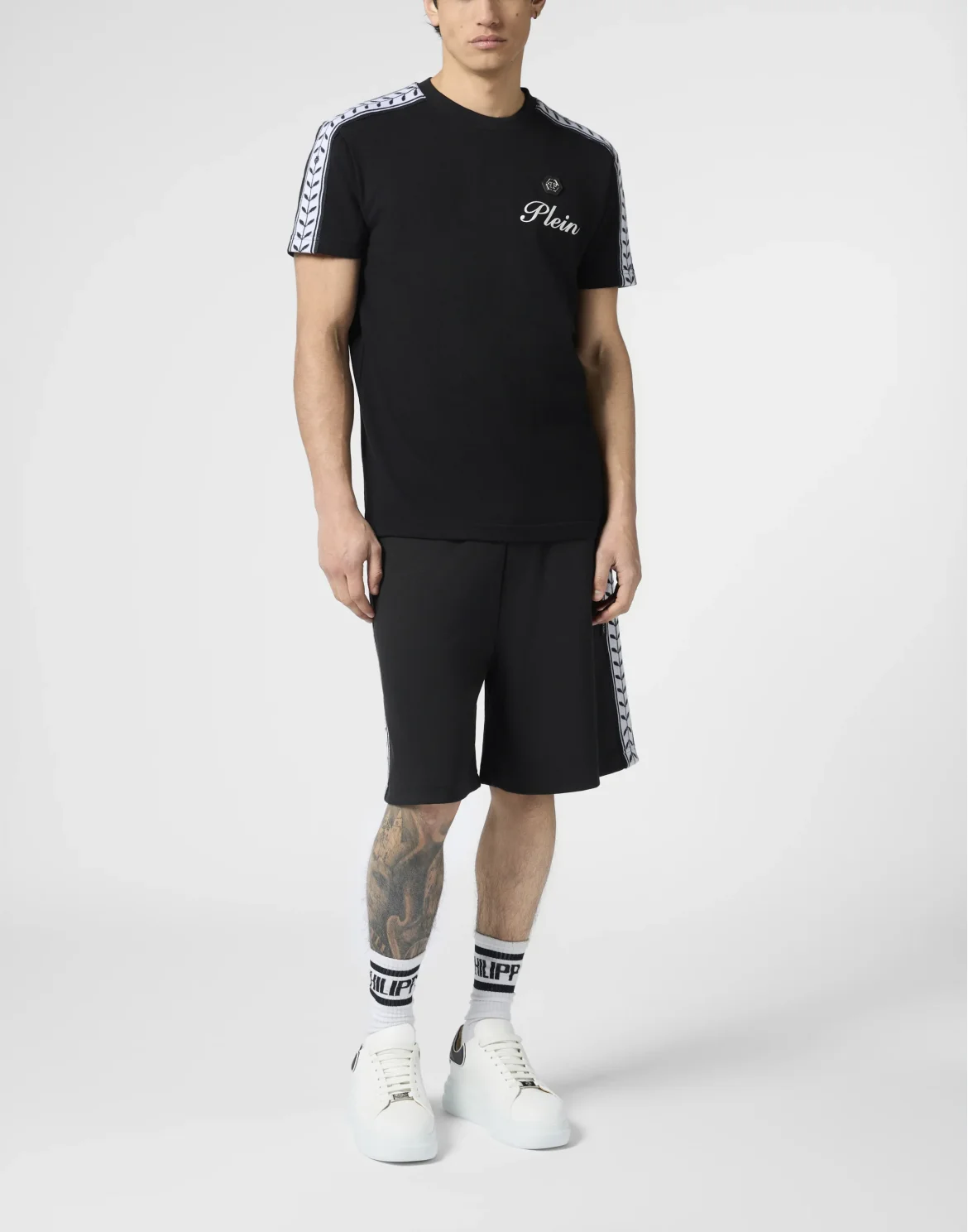Piquet Round Neck T-Shirt Plein Tennis, цвет: Черный