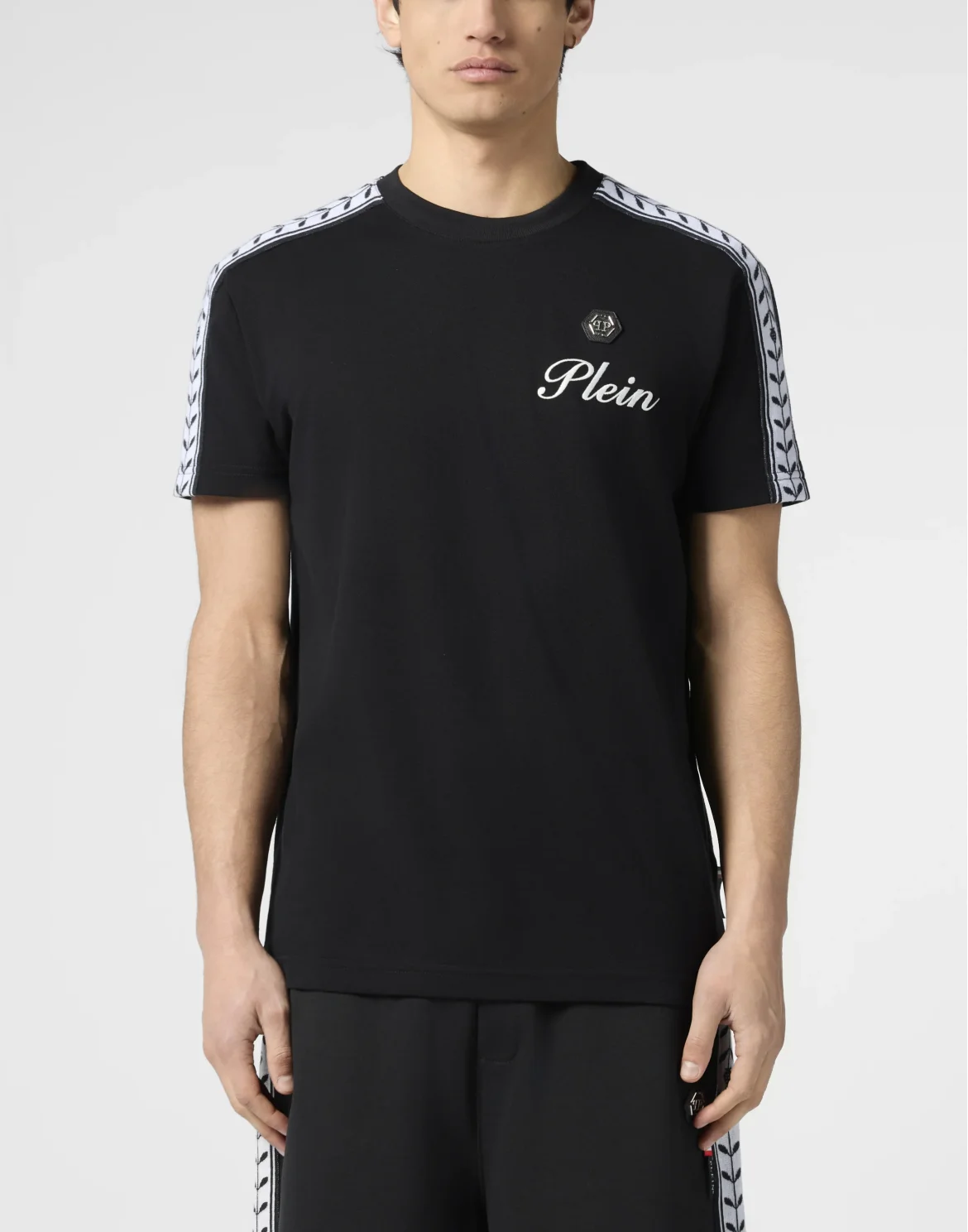 Piquet Round Neck T-Shirt Plein Tennis, цвет: Черный