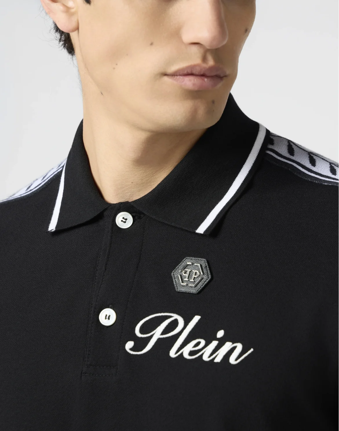 Piquet Polo T-Shirt Plein Tennis, цвет: Черный