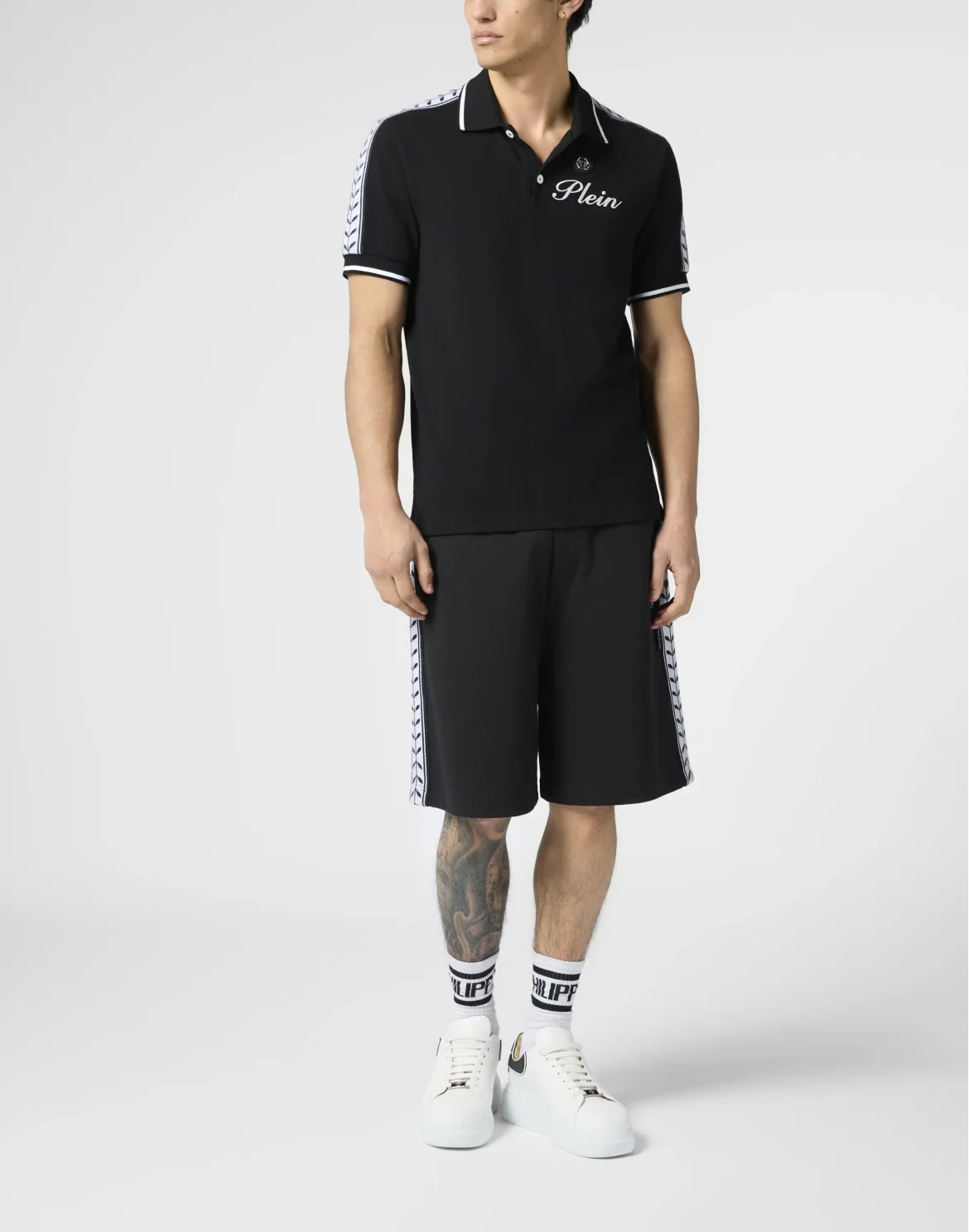Piquet Polo T-Shirt Plein Tennis, цвет: Черный