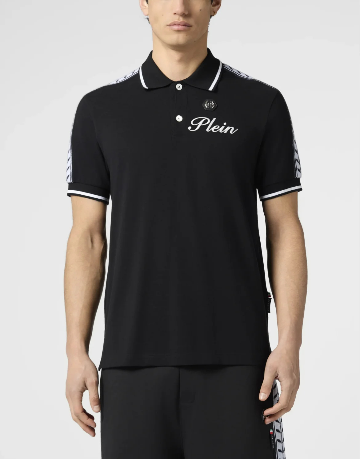 Piquet Polo T-Shirt Plein Tennis, цвет: Черный