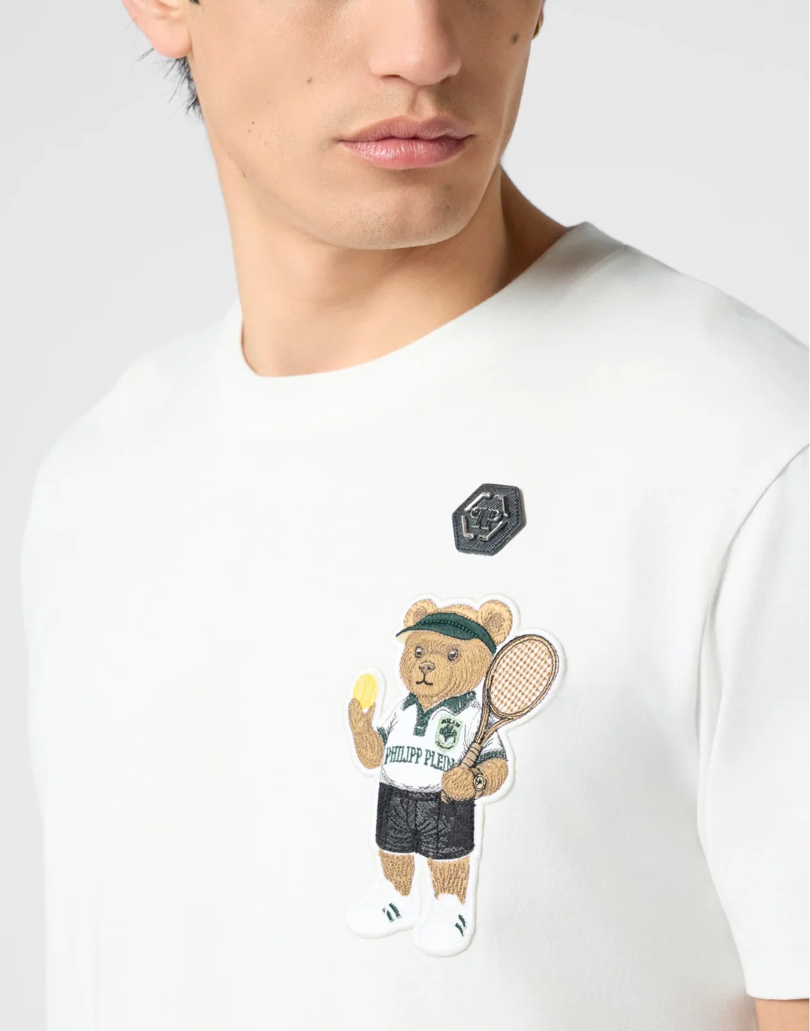 Round Neck T-Shirt Teddy Tennis Patch, цвет: Бежевый