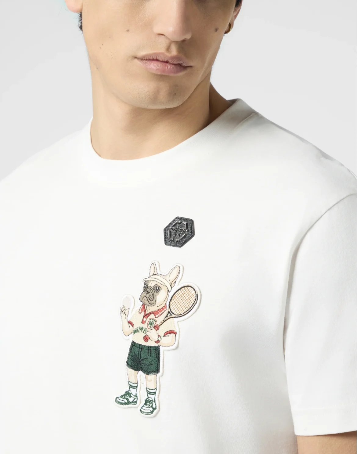 Round Neck T-Shirt New York Tennis Patch, цвет: Бежевый