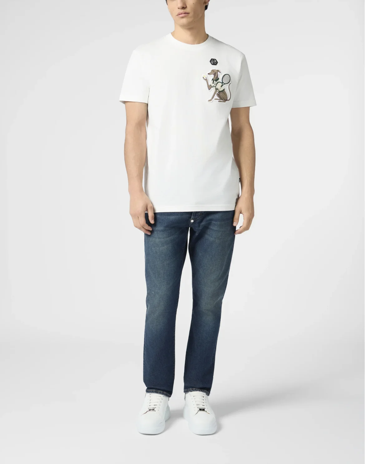 Round Neck T-Shirt Tennis Pet Patch, цвет: Бежевый