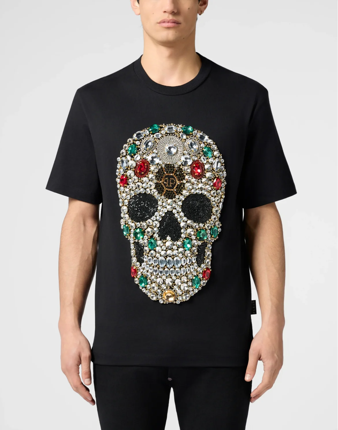 Round Neck T-Shirt Skull Stones, цвет: Черный