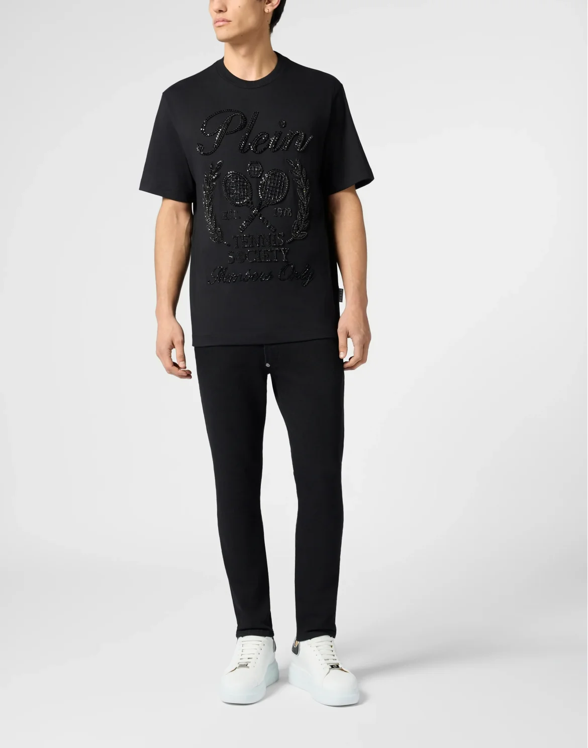 Round Neck T-Shirt Tennis Society, цвет: Черный